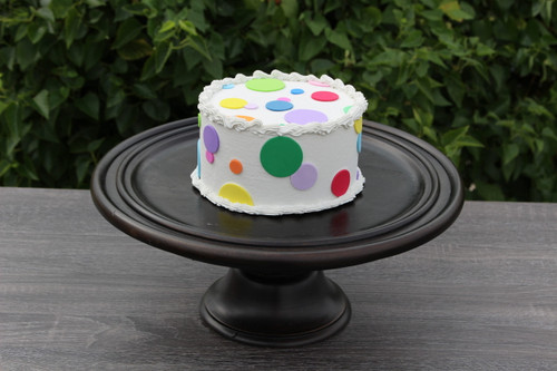 Just Dough It Replica Vanilla Frosted Cake with Polka Dots, 7" (W0337A-1)