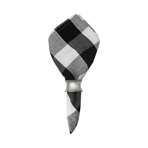 C&F Home Napkin, Franklin Black & White Check - Set of 4 (842611768K)