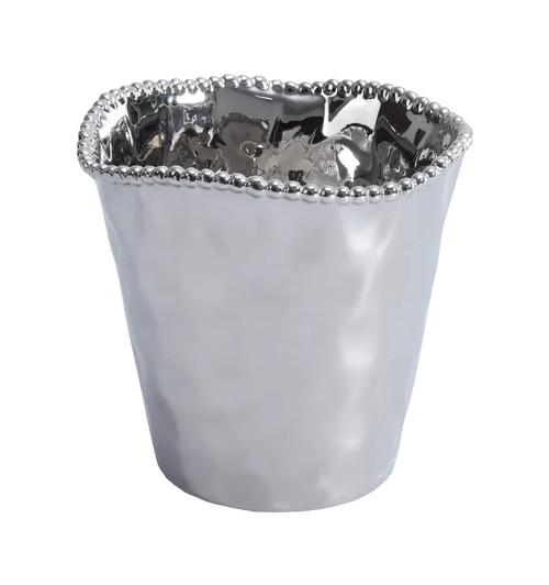 Pampa Bay Verona Large Porcelain Cachepot, Silver