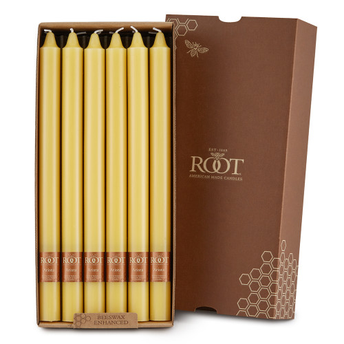Root Smooth Arista Candles 12", Yellow - Box of 12 (82336)