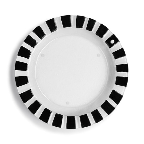 Demdaco Pop In Black and White Striped Round Platter