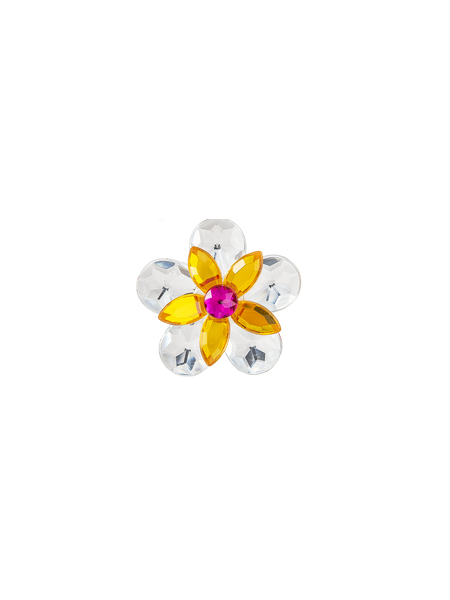 Ganz Magnet, Garden Jewel - White/Yellow Flower (ACRY-501B)