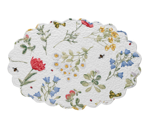 Park Designs Scalloped Oval Placemats, Wildflower - Set of 4