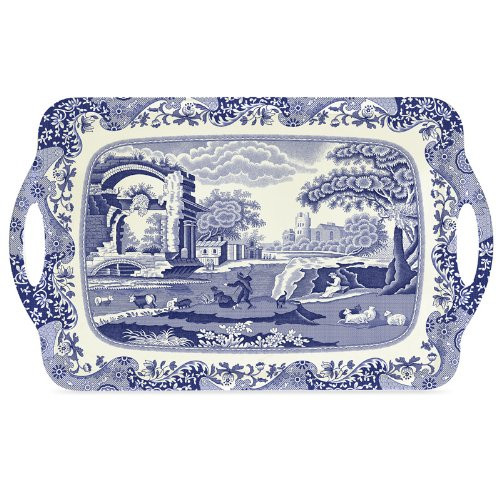 Pimpernel Handled Melamine Tray, Blue Italian