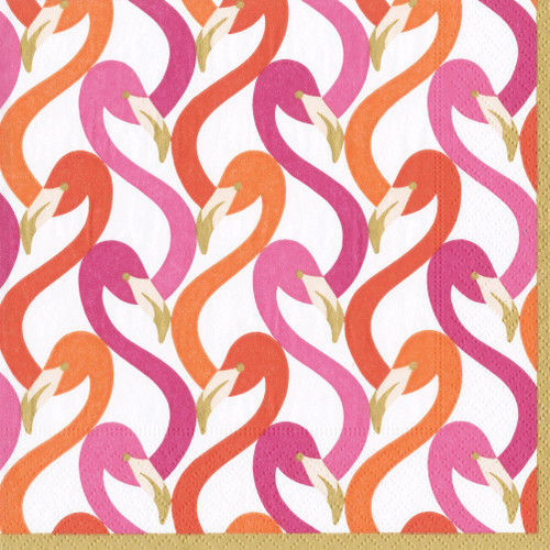 Caspari Paper Luncheon Napkins, Flamingo Flock Fuchsia - 2 Packs (14540L)