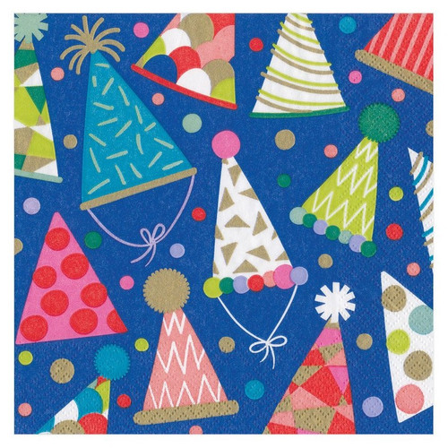 Caspari Paper Luncheon Napkins, Party Hats - 2 Packs (14620L)