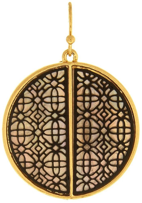 Rain Gold and Black Filigree Earrings