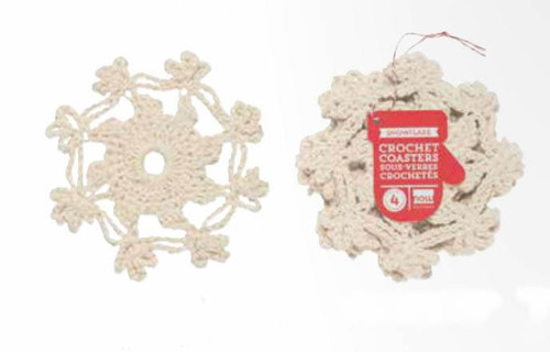 Now Designs Snowflake Crochet Coasters, Set of 4 (1021001)