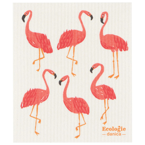 Now Designs Swedish Sponge Dishcloth, Flamingos (2000032)