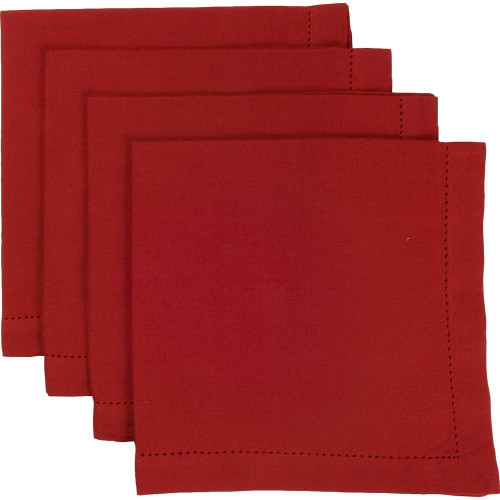 Now Designs Hemstitch Napkins, Chili, Set of 4 (907495)