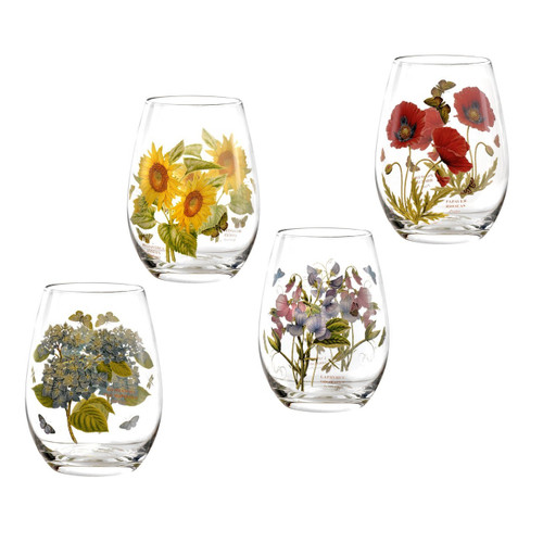 Portmeirion Botanic Garden Stemless Wine Glasses, Set of 4 (701113)