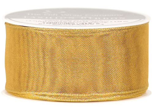 The Gift Wrap Company Wired Edge Sheer Ribbon, Gold (16034-09)