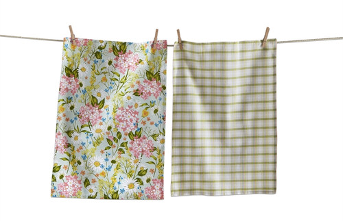 TAG Daisy Floral Dishtowels - Set of 2 (209166)