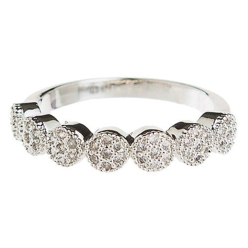Rain Silver Crystal Dots Ring