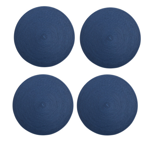 TAG Round Woven Placemats, Indigo - Set of 4 (555438)