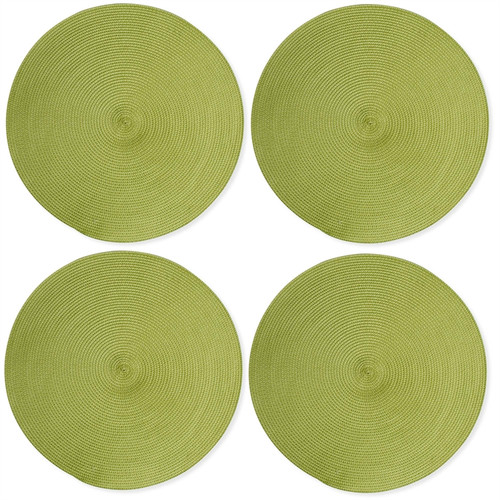 TAG Round Woven Placemats, Green - Set of 4 (555047)