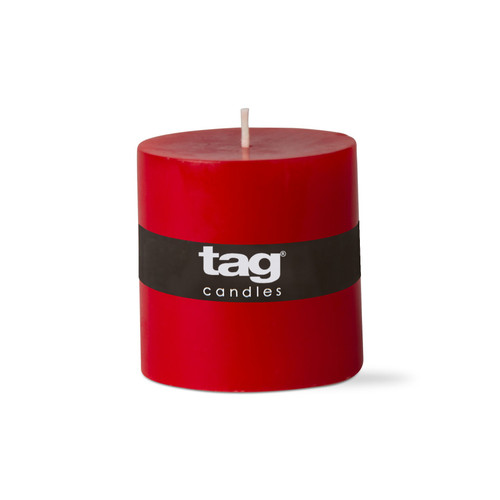 TAG Pillar Candle, Red - 3 x 3" (G10143)