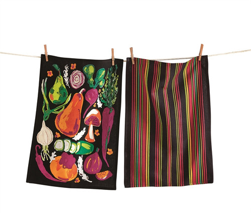TAG Dish Towels, Dark Veggie - Set of 2 (G10600)