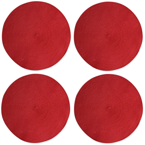 TAG Round Woven Placemats, Red - Set of 4 (555037)