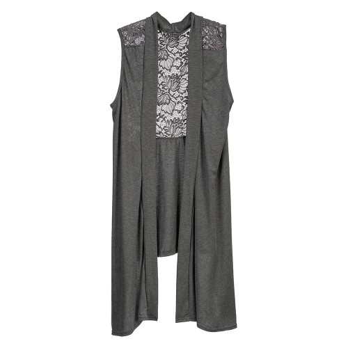 Howard's Jewelry Vest Lace Back, Grey