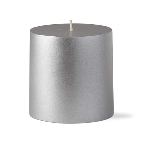 TAG Pillar Candle,  Metallic Silver - 4"x 4" (G10139)