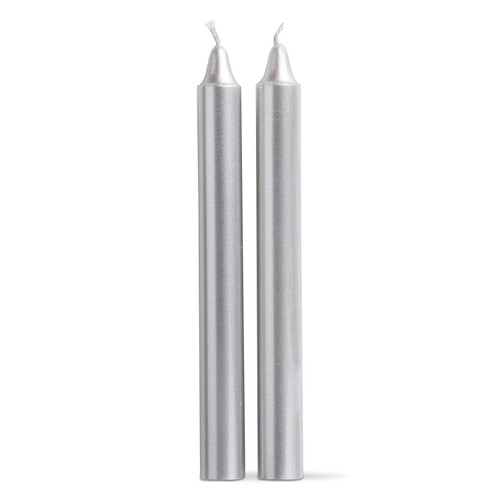 TAG Metallic Taper Candle Pair, Silver (G10158)