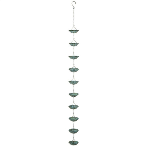 Midwest CBK Large Rain Chain, Green Patina Flower (144877)