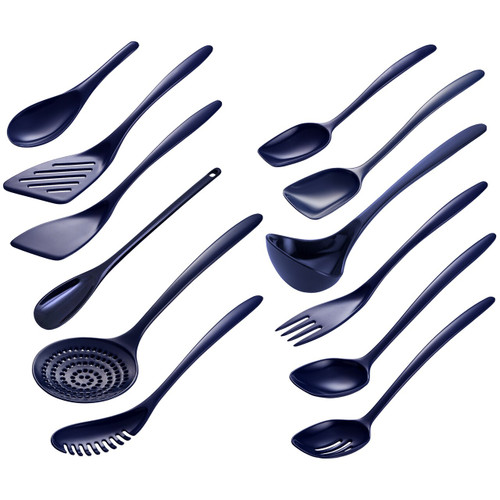 Gourmac Melamine Serving Utensils, Cobalt Blue - Set of 12 (3500-12CB)