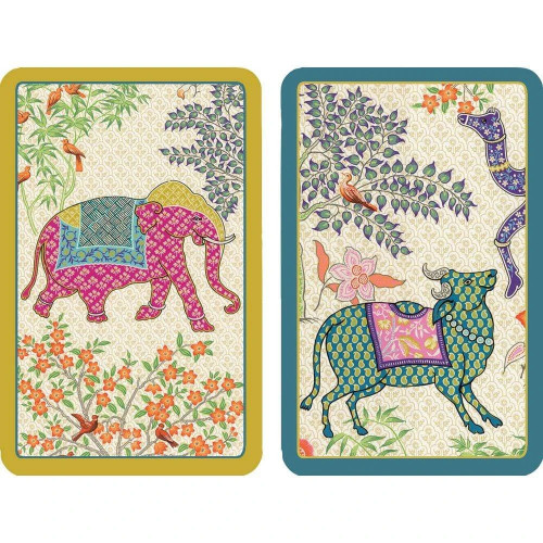 Caspari Large Type Bridge Playing Cards, Le Jardin De Mysore - Set of 2 Decks (PC140J)