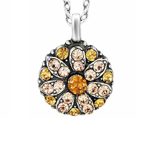 Mariana Guardian Angel Necklace, Amber and Light Rose Crystals (N-5212 3192)