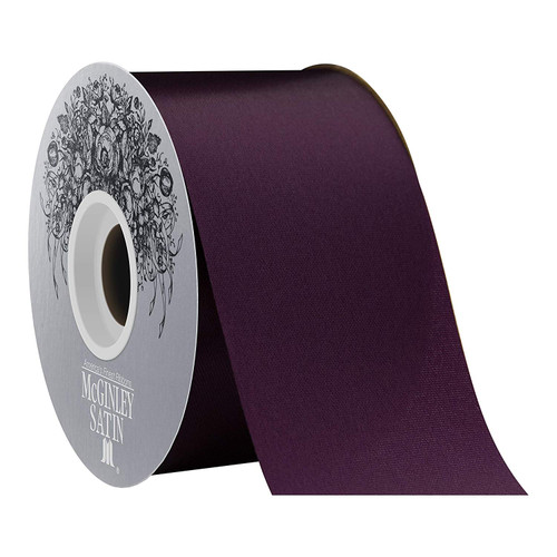 McGinley 50 yds of Size 40 Aubergine Purple Acetate Satin Ribbon (282231-184)