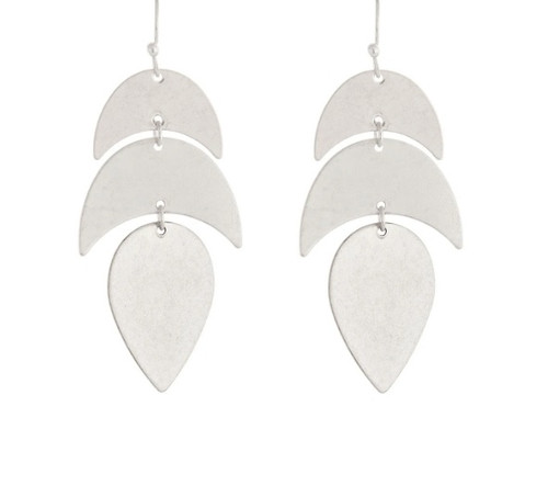 Rain Silver Modernist Earring
