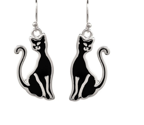 Rain Black Cat Earring
