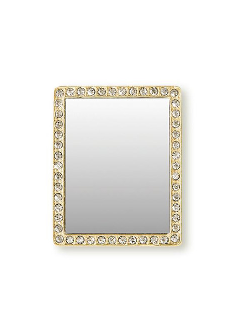 iDecoz Rectangle Phone Mirror, Gold Crystals