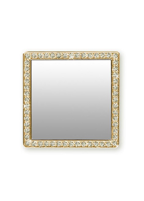 iDecoz Square Phone Mirror, Gold Crystals