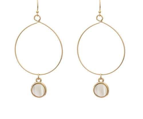 Rain Gold Wire Circle Shell Earring