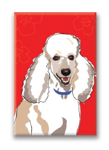 Paper Russells White Poodle Fridge Magnet