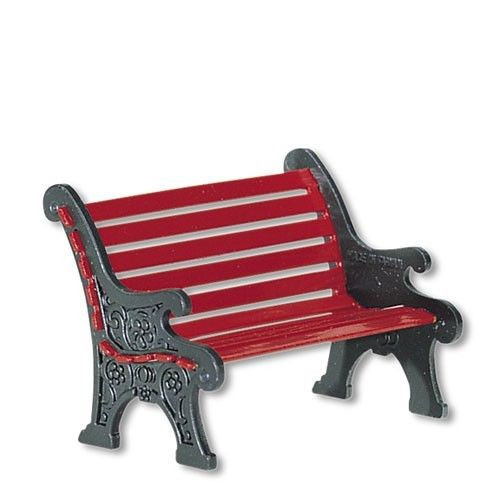 Department 56 Village Accessories Red Wrought Iron Park Bench