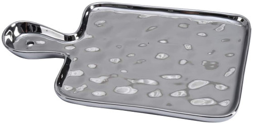 Pampa Bay Small Porcelain Tray with Handle, Silver