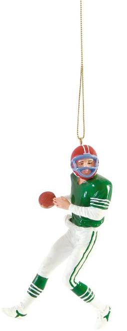C&F Home Football Quarterback Ornament, Green (66155B)