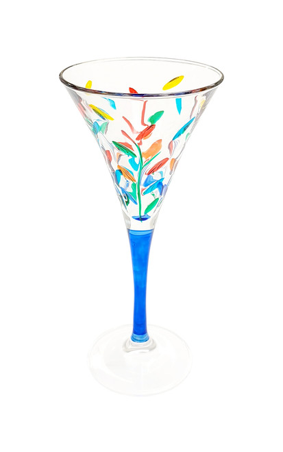 Gage Tree of Life Trumpet Wine Glass, Cobalt Stem