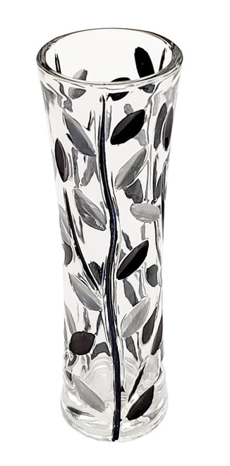 Gage Tree of Life Bud Vase, Black/Silver