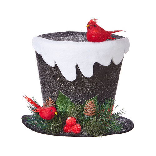 Raz Imports 9" Top Hat with Snow