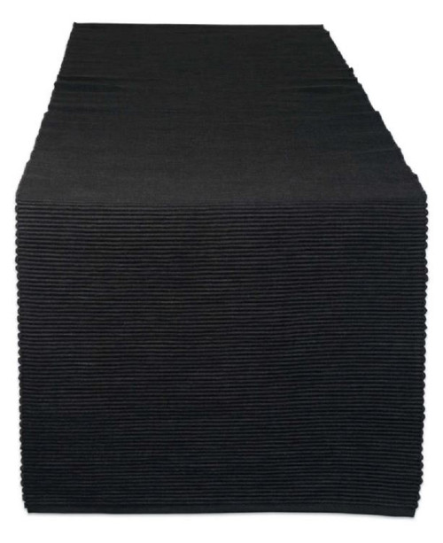 Design Imports Ribbed Table Runner - Black (751090)