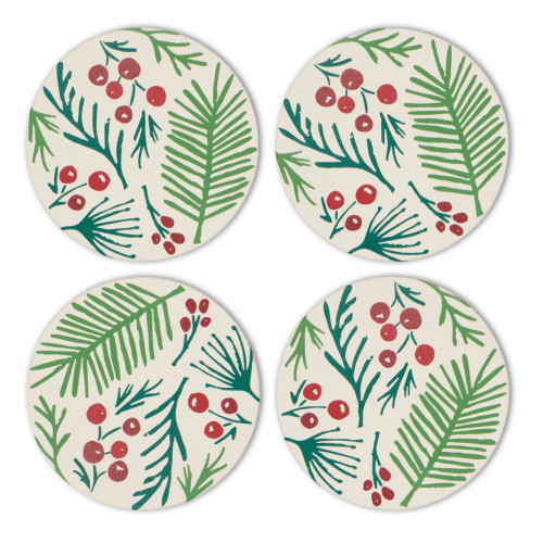 Now Designs Soak Up Coaster, Bough & Berry - Set of 4 (1042001)