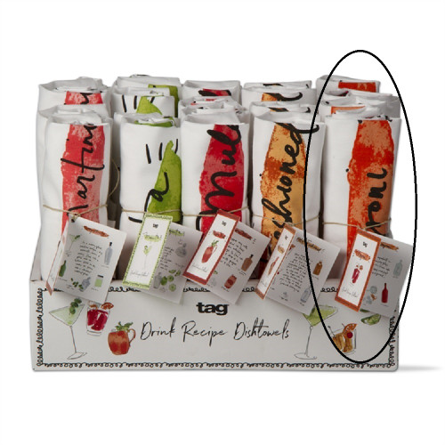 TAG Cocktail Recipe Dishtowel, Negroni (207942C)