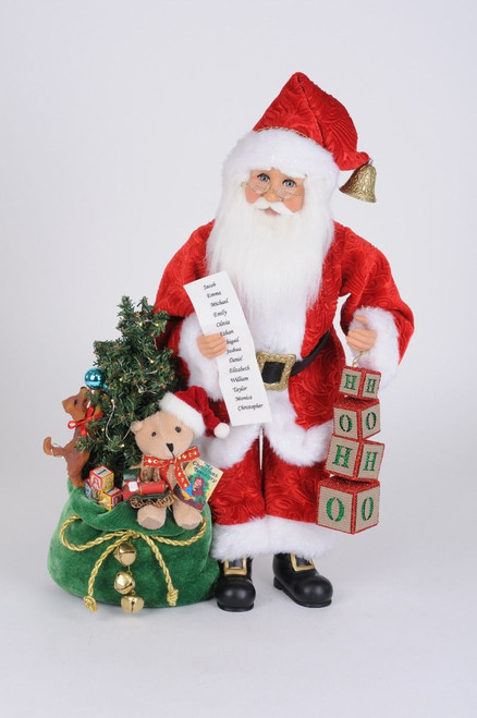 Karen Didion Lighted Santa, Ho Ho Ho (CC18-43)