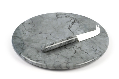 RSVP Grey Marble Cheese Board & Knife Set