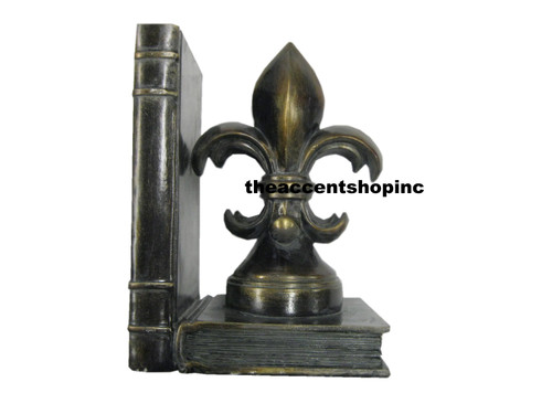 India Handicrafts Fleur de Lis Bookends, Set of 2