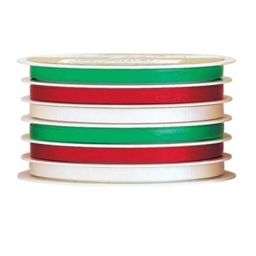 The Gift Wrap Company 6-Channel Curling Ribbon, Multi Color- Red/Green/White (13587)